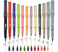 Confezione da Matite Magiche Senza Inchiostro Set, 12pcs Matite Senza Inchiostro Eterne Viene, Matita Senza Inchiostro Colorate, Matita Infinita Kit, con Gomma e Punte Sostituibili, per Bambini Adulti