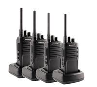 Confezione da quattro Dynascan EU-85 Confezione da 4 walkie-talkie robusti certificati IP55 con batteria ad alta capacità da 2200 mAh