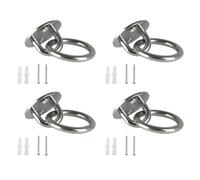 Confezione da quattro ganci in acciaio inox con diametro del foro di 5 mm e base circolare, include viti e tubi di espansione per una lunga durata della sospensione (5 mm 304)