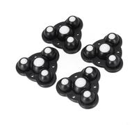 Confezione da quattro ruote silenziose con funzionamento silenzioso e forte supporto di carico fino a 300 grammi ciascuna (sfera in nylon nero)