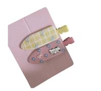 Confezione da un paio Ragazza Cuore Clip cosmetica floreale carina a pois a becco d'anatra Barrette senza cuciture Accessori for clip con botto Nuovo(04 Green Pink)