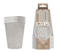 Confezione da x10 Bicchieri in Argento Lucido | 53cl Tazze Americane argentate con Glitter | Beer Pong Premium Quality | Bicchieri di Carta riciclabili Ultra Resistenti | OriginalCup®