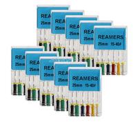 Confezione Dentale 25mm Files Endo Radice Canale Lima Acciaio Inox Uso Manuale