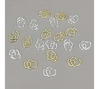 Confezione di 10 coriandoli a forma di pesce di Gesù, Ichthys, croce di pesce cristo, perline per piccioni del Santo Graal, per battesimo, prima comunione, baby shower (cuori-GS)