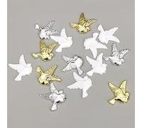 Confezione di 10 coriandoli a forma di pesce di Gesù, Ichthys, croce di pesce cristo, perline per piccioni del Santo Graal, per battesimo, prima comunione, baby shower (mix di pigeon)