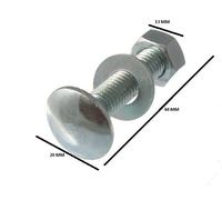 Confezione Di 12 Coach Carrello Coppa Quadrata Bullone 8MM By 40MM Fully Filetto