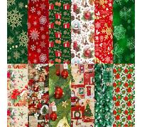Confezione di 12 fogli di carta natalizia con motivi natalizi, 24 fogli di carta natalizia per scrapbooking, decorazione invernale, carta da regalo riciclabile, per la creazione di biglietti e album