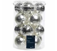 Confezione di 16 palline di Natale in vetro argento 8cm