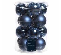 Confezione di 16 palline di Natale in vetro blu notte 8cm