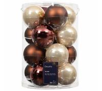 Confezione di 16 palline di Natale in vetro Mix Marrone perla Espresso 8cm