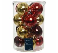 Confezione di 16 palline di Natale in vetro Mix Oro rosso 8cm