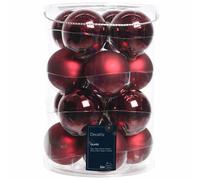 Confezione di 16 palline di Natale in vetro rosso scuro 8cm