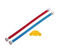 Confezione di 2 connettori flessibili in acciaio inox 304 per scaldabagni caldi e freddi, tubo di ingresso dell'acqua calda e fredda, confezione di tubi di codice colore