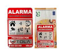 Confezione di 2 misure - non sembra reale, lo è. Super adesivo e alluminio - Siamo società vendita di allarmi speciali pavimento cartello allarme deterrente rosso - 14x9cm e 8x6cm