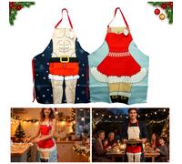 Confezione Di 2 Natale Grembiule Mr Six-Pack & Mrs Divertente Cucinare Regalo