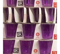 Confezione di 3 BICCHIERINI in vetro colorato VIOLA per liquore bar caffè Cerve Picnic