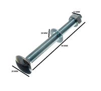 Confezione Di 40 Coach Carrello Coppa Quadrata Bullone 8MM By 90MM Fully Filetto