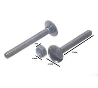 Confezione Di 48 Coach Carrello Bullone M10 Da 75MM BZP con Dado Fully Filettato