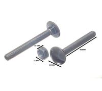 Confezione Di 48 Coach Carrello Bullone M12 Da 100MM BZP con Dado Fully Filetto