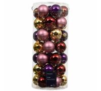 Confezione di 49 palline di Natale in vetro Mix Oro rosso rosa Viola 6cm