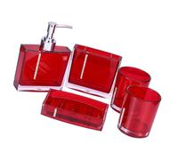 Confezione di 5 Acrilico Bagno Lavabo Con Portaspazzolino Cristallo Dispenser di Sapone Tazza Lozione Liquida Contenitore