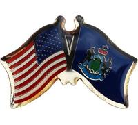 Confezione Di 50 USA Americana Maine Stato Amicizia Flag Bike Cappello Lapel Pin
