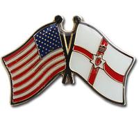 Confezione Di 50 USA Americana Northern Irlanda Amicizia Flag Cappello Lapel Pin