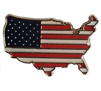 Confezione Di 6 Bandiera USA Stati Uniti America Paese Mappa Cappello Bavero Pin