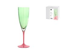 Confezione di 6 calici modello Kate Optical Flute di cl 22 di colore verde e