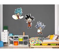 Confezione di adesivi da parete in vinile Dragon Ball Super Fases Goku | Prodotto ufficiale | 100 x 60 cm | Prodotti originali | Vinile adesivo | Decorazione | DBS