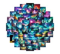 Confezione di adesivi in vinile Aurora Paesaggio aurora boreale decalcomanie estetiche impermeabili da viaggio 50 pezzi per laptop bottiglia d'acqua valigia skateboard diario per adulti