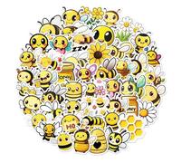 Confezione di adesivi in vinile carino cartone animato ape ricompensa tema animale decalcomanie impermeabili per notebook bottiglia d'acqua valigia 50 pezzi per bambini bambini