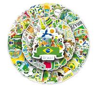 Confezione di adesivi in vinile da viaggio in Brasile paesaggi carini cartoni animati decalcomanie impermeabili per laptop bottiglia d'acqua valigia skateboard diario 50 pezzi per ragazze