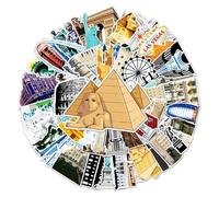 Confezione di adesivi in vinile da viaggio, stile vintage, estetici, impermeabili, 50 pezzi, per laptop, bottiglia d'acqua, valigia, skateboard, diario per adulti