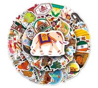 Confezione di adesivi in vinile India Paesaggio di viaggio punto di riferimento culturale decalcomanie impermeabili per laptop bottiglia d'acqua valigia skateboard diario 50 pezzi per adulti