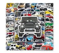 Confezione di adesivi in vinile per fuoristrada vintage auto cartoni animati da viaggio decalcomanie impermeabili 50 pezzi per laptop bottiglia d'acqua valigia skateboard diario per ragazzi