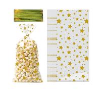 Confezione di biscotti | Involucri per caramelle a tema stella con 60 cravatte, 50 sacchetti per biscotti per imballaggio, per feste di serpente, caramelle, alimenti, panetteria, Natale