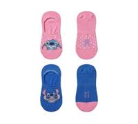 Confezione di calzini Pinkies Stitch per bambini e bambine - 2 paia di calzini Disney invisibili e traspiranti, calzini corti per bambini con design antiscivolo, taglia 36/43