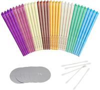 Confezione di candele per orecchie con 32 candele colorate, kit di 8 profumi aromatici, candele per la pulizia del cerume con cono cavo e filtro di sicurezza, 16 dischi protettivi e 32 bastoncini di