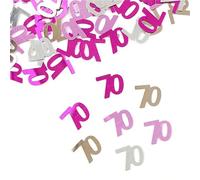 Confezione di decorazioni per feste, 15 g, figure digitali, 16, 18, 30, 40, 50, 60, coriandoli, numeri da spargere per la tavola, decorazioni metallizzate (70 rosa)