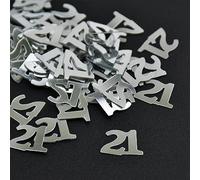 Confezione di decorazioni per feste, 15 g/sacchetti, coriandoli argentati, a forma di numero 1, 5, 30, 50, 60, 90, decorazioni fai da te, per feste di compleanno, bambini e adulti (argento 21)
