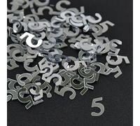 Confezione di decorazioni per feste, 15 g/sacchetti, coriandoli argentati, a forma di numero 1, 5, 30, 50, 60, 90, decorazioni fai da te, per feste di compleanno, bambini e adulti (argento 5)