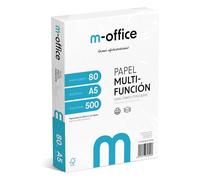 Confezione di fogli A5 80 g, confezione da 500 fogli, carta multifunzione per stampante inkjet e laser, fogli A5 148 x 210 mm, ideali per l'ufficio e la casa · m-office (500 fogli)