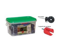 CONFEZIONE DI N. 100 ISOLATORI PER FILO E CORDA ELETTRICA CON AVVITATORE INCLUSO