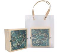 Confezione di Nozze in Legno Borsa per Imballaggio di Caramelle Squisite in PVC Accessorio per Festa di Compleanno 2 Set Confezione di Nozze Borsa per (foglie di felce della