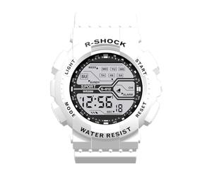 Confezione di orologi da polso LCD cronometro data orologio in gomma digitale ragazzo orologio da uomo, bianco, misura unica, Cinturino