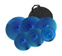 Confezione Di Piatti Mute 10 Splash 14 Hi-hat 16 Crash 18 Crash 20 Ride Piatti A Basso Volume 6 Pezzi Suono Buono Piatti Per Esercizi Di Batteria(Blue)