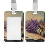 Confezione di porta badge vintage color lavanda con clip retrattile, porta carte di credito, targhette per nome, per lavoro, ufficio, dottore, infermiere