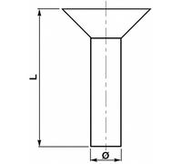 Confezione di ribattini a testa piana ø 5,2x25mm peso di 2 kg