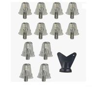 Confezione di ricambio per tacchetti per scarpe da calcio con 12 tacchetti in alluminio e viti M5 di dimensioni 15 mm, 18 mm, 13 mm, 16 mm, per un fissaggio sicuro e una trazione affidabile sul campo